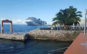 Cruise ship docked at the port of Cozumel, Mexico