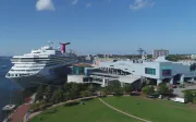 Carnival cruise ship docked at the port of Norfolk, Virginia.