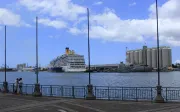 Cruise ship docked at the port of Port Louis, Mauritius