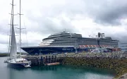 Cruise ship docked at the port of Reykjavik, Iceland