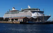 Cruise ship docked at the port of Vigo, Spain