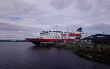 Cruise ship docked at the port of Kirkenes, Norway