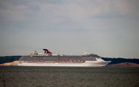 Carnival Pride cruise ship sailing to homeport