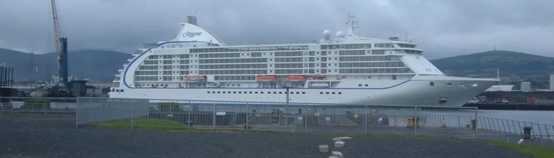 Regent cruise ship docked at the port of Belfast, Northern Ireland