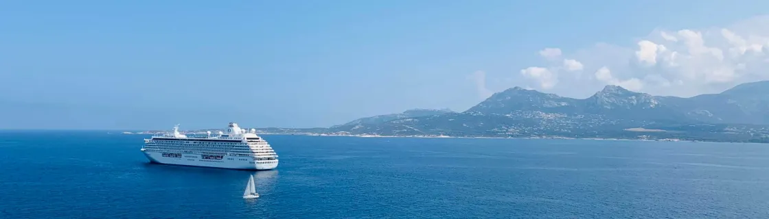 cruise ship docked at the port of Calvi, Corsica