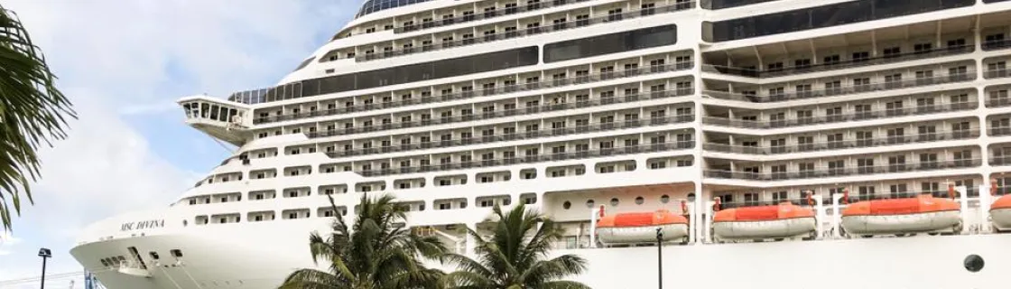 Cruise ship docked at the port of Colon, Panama