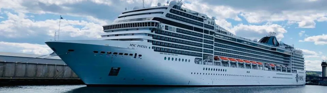 Cruise ship docked at the port of Gdynia, Poland