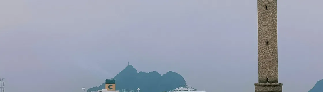 cruise ship docked at the port of Halong Bay, Vietnam