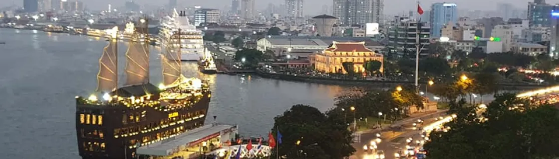cruise ship docked at the port of Ho Chi Minh City, Vietnam