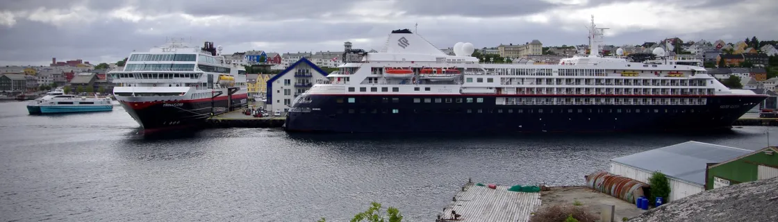 Cruise ship docked at the port of Kristiansund, Norway