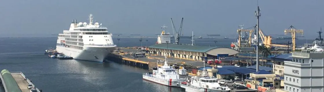Cruise ship docked at the port of Manila, Philippines