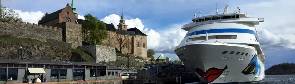 Aida Cruise ship docked at the port of Oslo, Norway