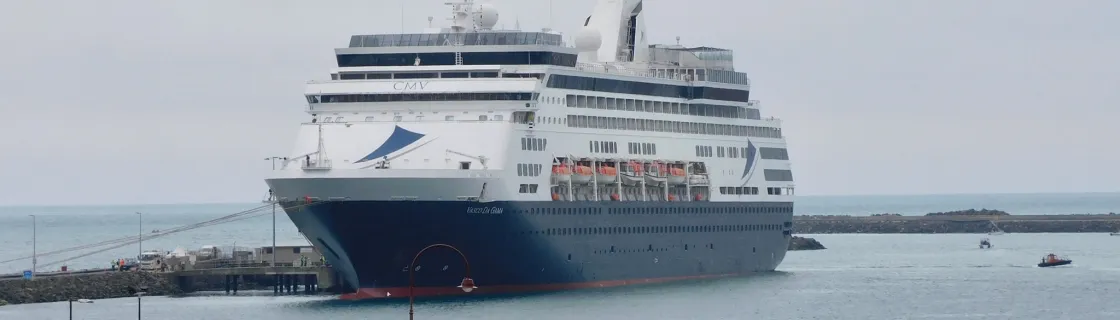 CMV cruise ship docked at the port of Portland, Australia