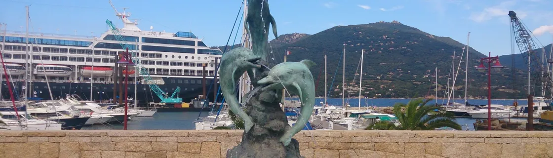 cruise ship docked at the port of Propriano, Corsica