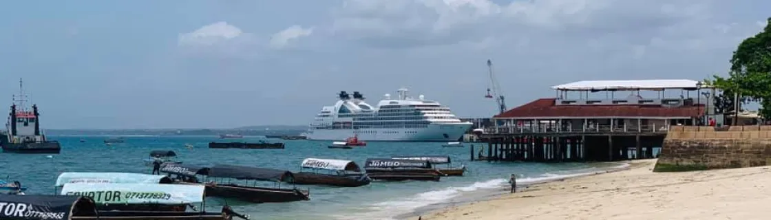 Cruise ship docked at the port of Zanzibar, Tanzania