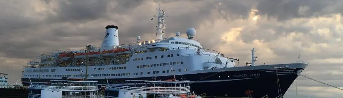 Cruise ship docked in Manaus, Brazil